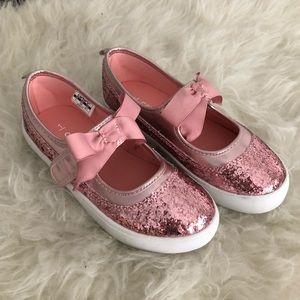 girls pink sequin shoes